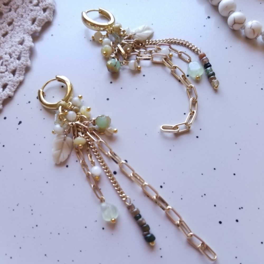 Gemstone drop earrings